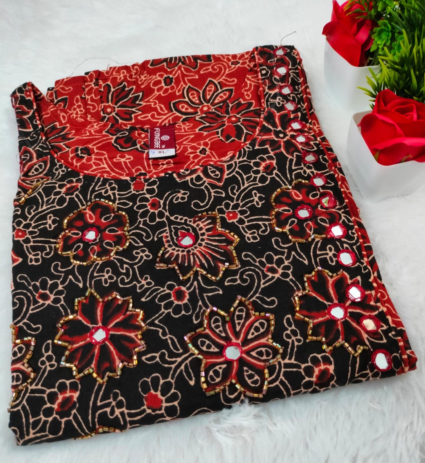 1. Ajrakh Cotton Kurthi