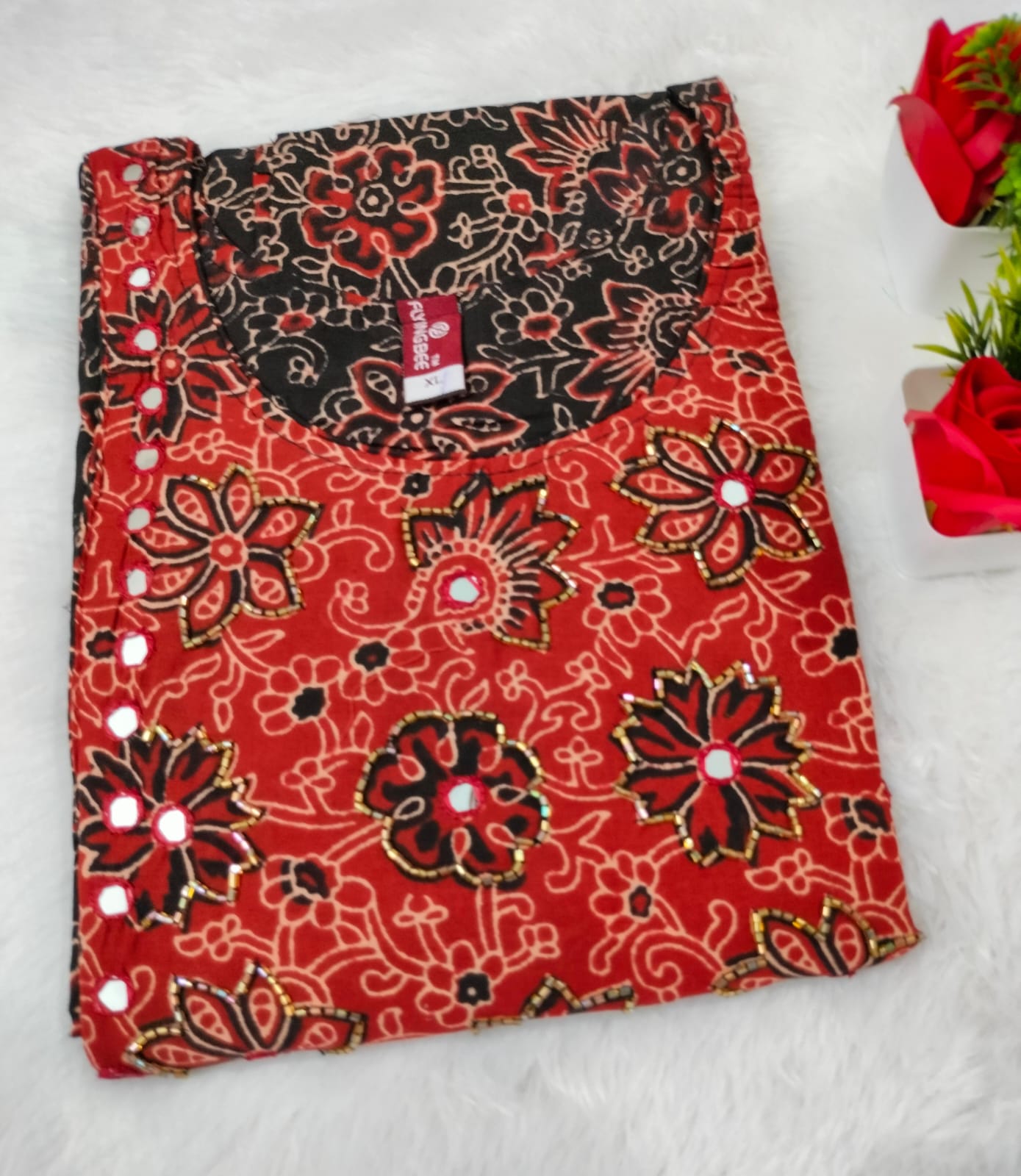 1. Ajrakh Cotton Kurthi