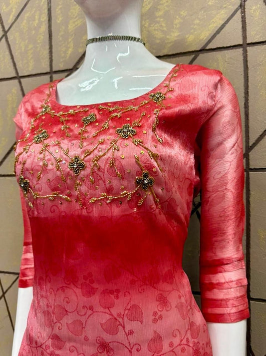 1. A Beautiful Handwork Kurthi