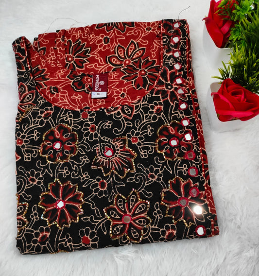 1. Ajrakh Cotton Kurthi